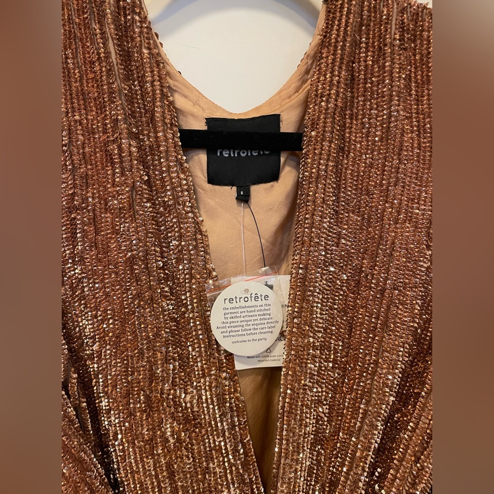 Retrofete Gabrielle Sequined gold Wrap Dress
$675 SZ L - Picture 6 of 15